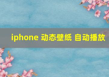 iphone 动态壁纸 自动播放